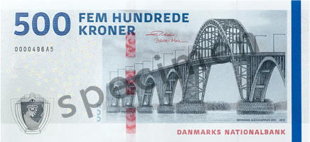 500 DKK - informativni prikaz vazece novcanice SPECIMEN