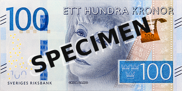 100 SEK - informativni prikaz vazece novcanice SPECIMEN
