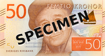 50 SEK - informativni prikaz vazece novcanice SPECIMEN